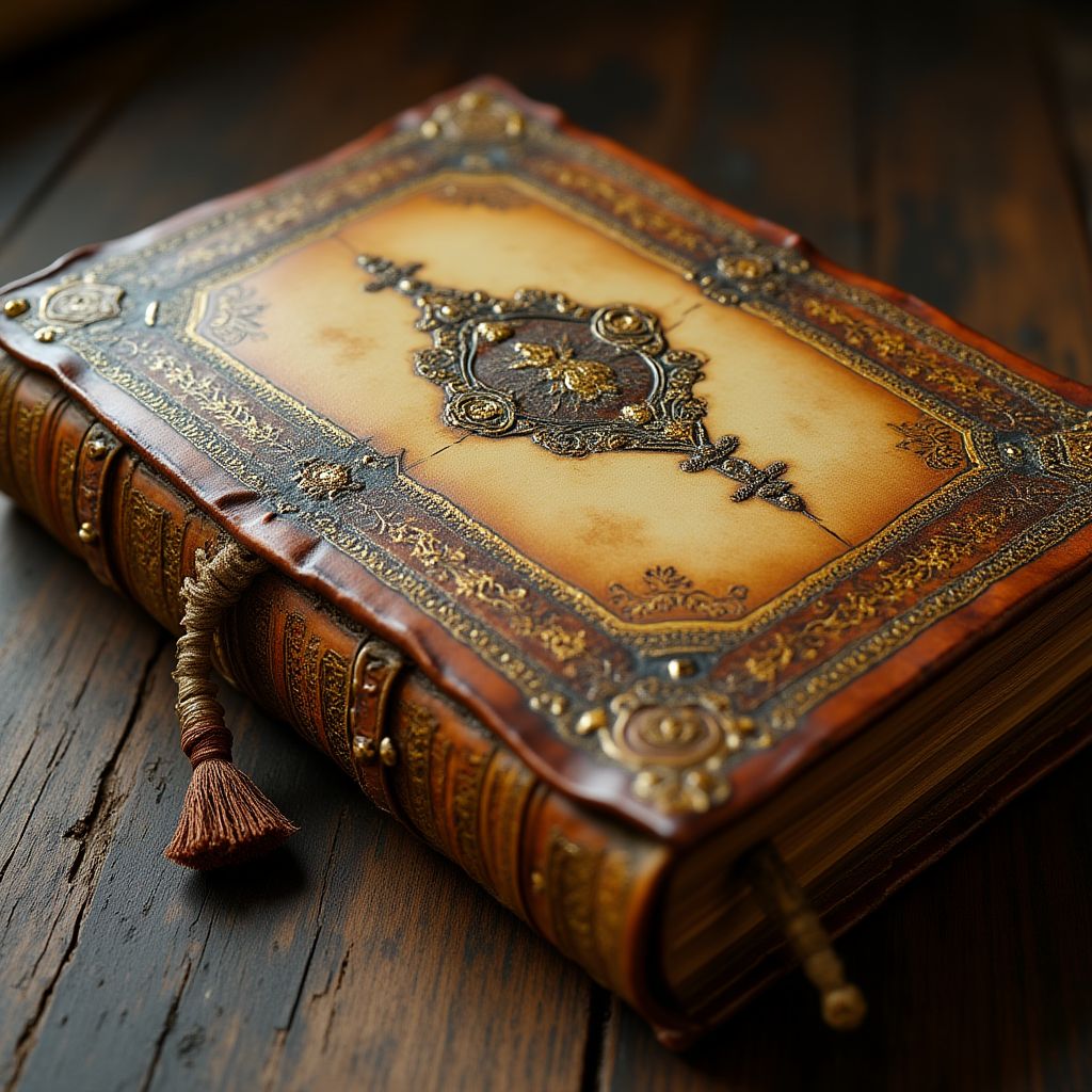 Manuscrit ancien relié en cuir